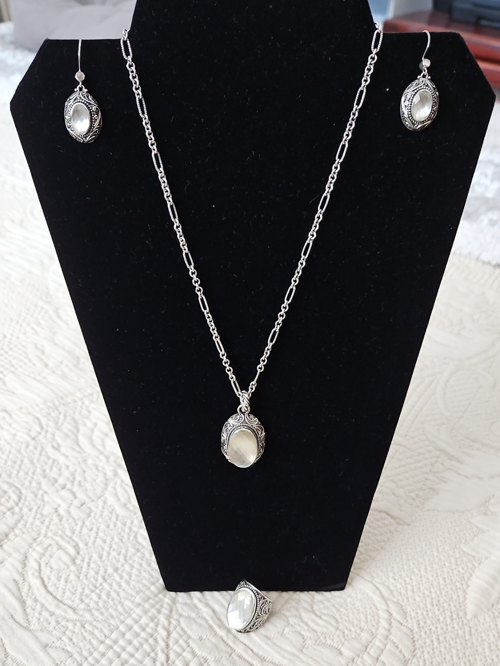 Lori Bonn Necklace, Earrings And Ring Set